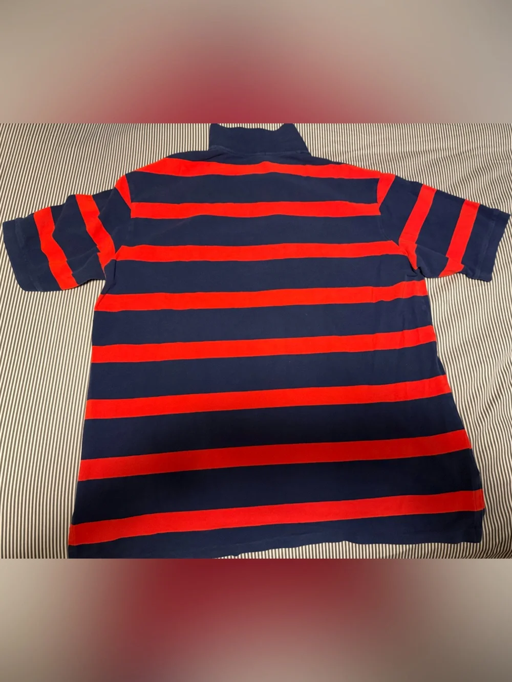 Ralph Lauren Navy and Red Horizontal Stripe Polo